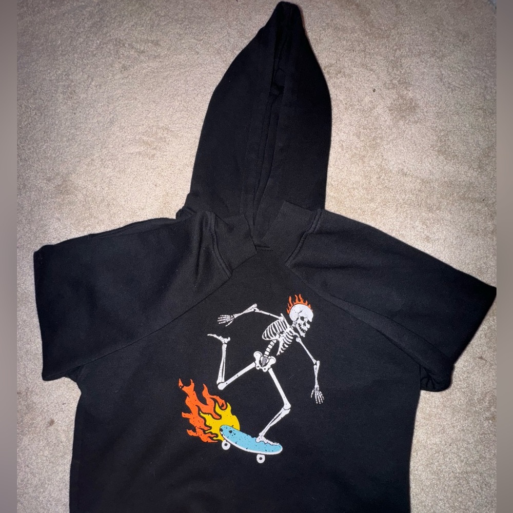Skeleton Cropped Hoodie